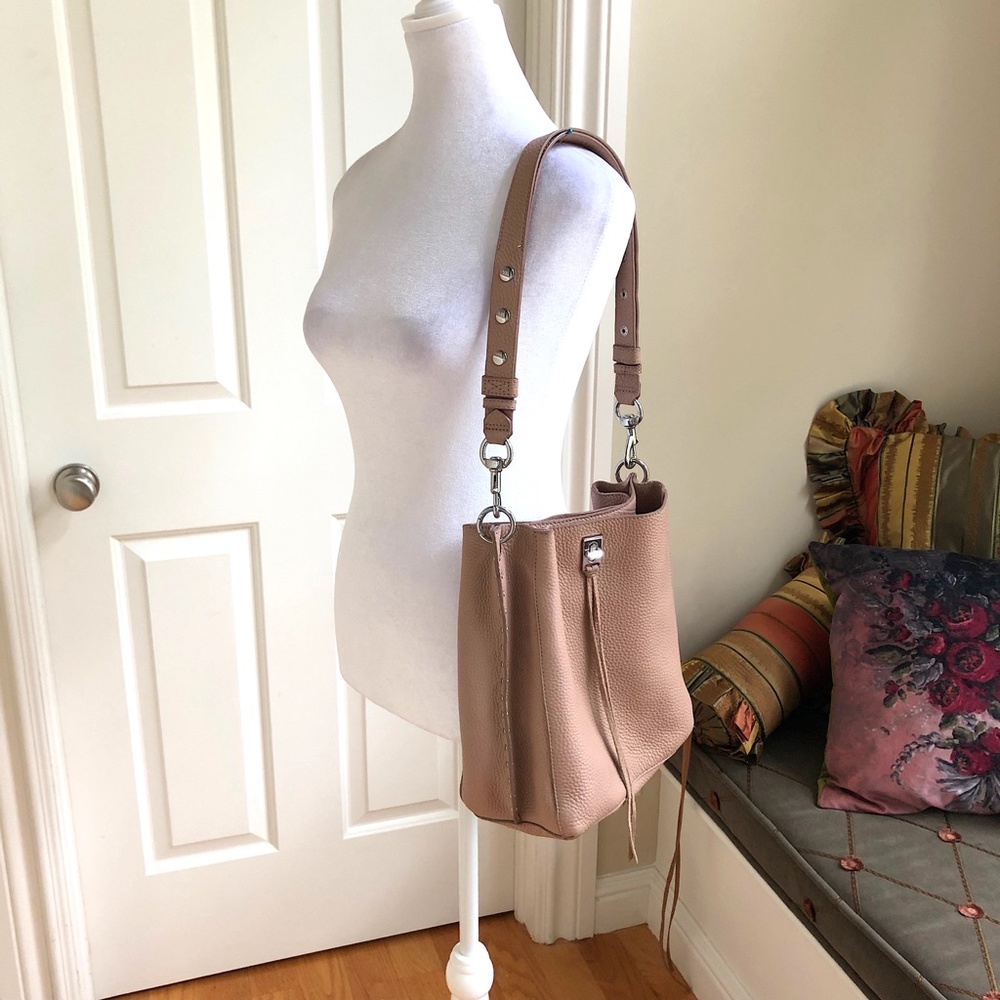 Rebecca Minkoff Darren Leather Shoulder Bag, Nude Blush (~11 x 11 in)